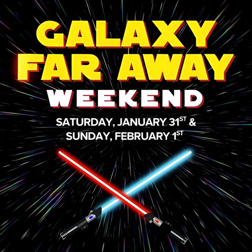 A galaxy far, far away… is landing at DISCOVERY 🚀✨ Mark your calendars to join us for a weekend of sci-fi fun, droids, lightsabers, and cosmic creativity!