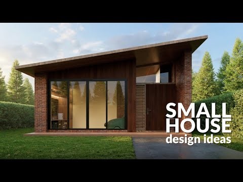 Stunning Minimalist Small House Design: Wood Cladding, Brick Accents & Huge Windows