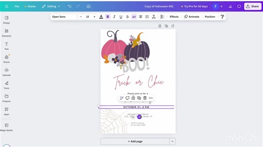 Trick or Treat Halloween Party Invitation: Spooky Chic, Editable Template (digital Download 5x7 Inch) - Etsy