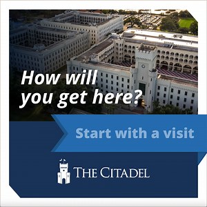 We hope you'll join us for a guided tour of our historic Charleston campus. We're happy to show you the ropes as you explore cadet life. If you can't make it to campus in person, a virtual tour is a great way to get familiar with The Citadel. | The Citadel