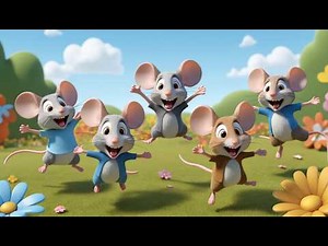 Five Little Mice Squeak Squeak Squeak | Counting Songs & Animal Rhymes for Kids