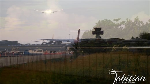 Air Tahiti's ATR Aircraft 72 reg F-ORVU (1st flight Sept 1, 2016) as flight 533 -and United 's The Boeing Company 787 reg N29981 (1st flight : July 9, 2020) as flight 115; both seen flaring runway 22 at Tahiti Int'l- Nov 8, 2025 | Rare Tahitian Air/Port Views