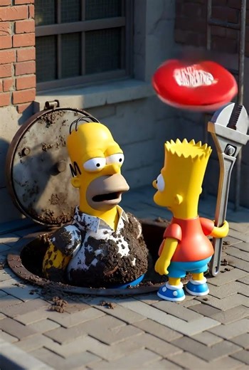 Homer Simpson repairs sewers. #funnyshorts #thesimpsons