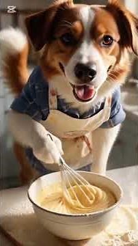 Adorable Dog Baking a Cake – Realistic Cooking Pup in Action!"#dog #cuisine #gâteau