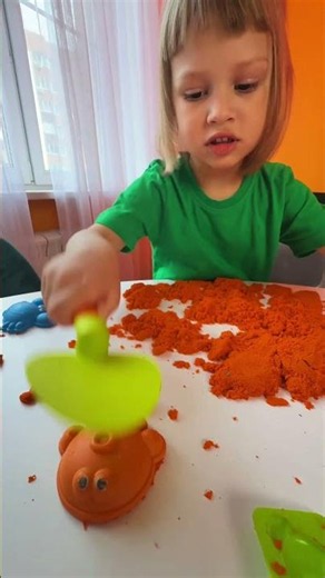 Playing with Kinetic Sand 🌈✨ #KineticSand #KidsLearning