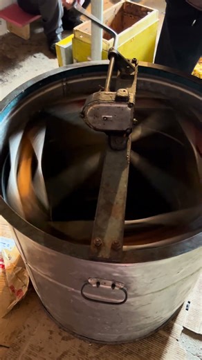 Honey extractor, Russia, 1950-60,wood, metal. #beekeeping