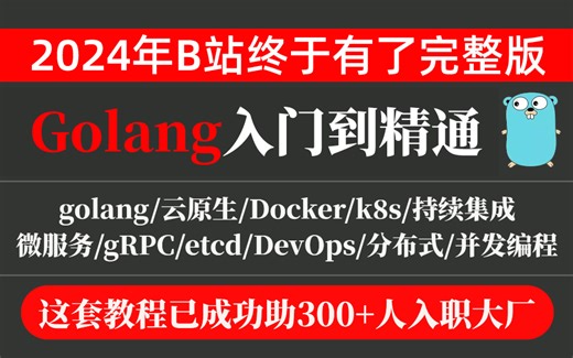 2024首发！Golang（Go）入门到精通全教程，小白变大牛只需这一课！