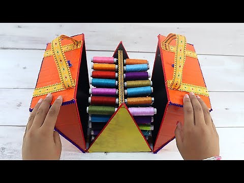 2 Creative THREAD Storage Organizer Ideas that you can make with Cardboard | Thread Organizer Making