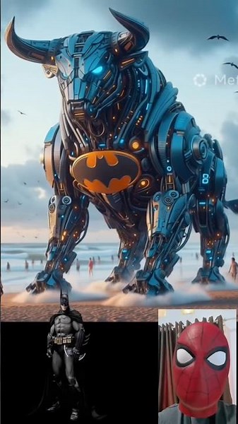 Superheroes but robot bull avengers🔥 #marvel #avengers#spiderman#shorts#robot
