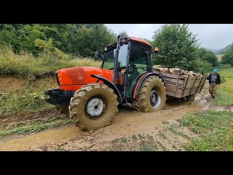 Same Argon 80 - Prva vožnja drva NOVIM TRAKTOROM (U BLATU) [EN subs]