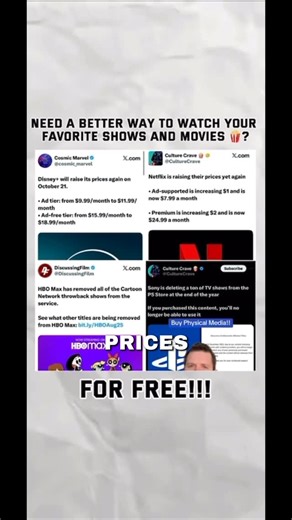 TV & FILM BLOGGER ϟ on Instagram: "Streaming services either raising their prices to much or taking away a lot of shows off their platforms, here’s some alternatives #websites #anime #streamingservice #tvshows #moviesrecommendation #childhoodshows"