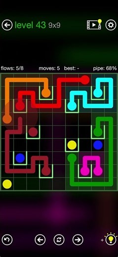Flow Free - Walls - Pockets Pack - Level 43 (9x9)
