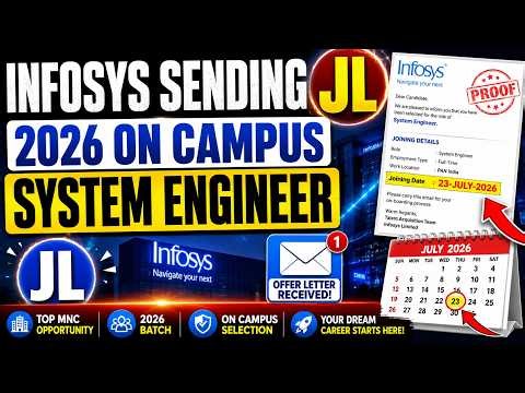 Infosys Sending JL 2026 Batch On Campus | System Engineer Joining Date Out | Offer Letter Proof