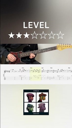 Gorillaz - Feel Good Inc. (guitar cover with tabs & chords)