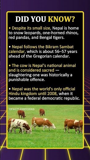 Did you know Nepal's national animal is the cow?