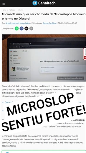 CHORA MAIS MICROSOFT!