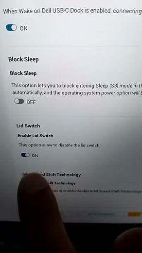 Dell Latitude 5420 Enable or Disable Lid Switch