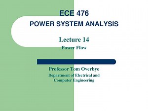 ECE 476 POWER SYSTEM ANALYSIS - SlideServe