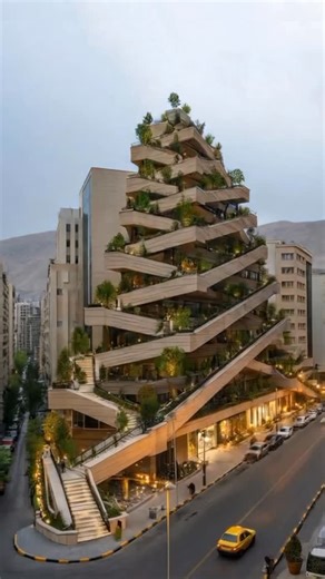 Mr. Plan | Facade • Plan • Interior Design on Instagram: "🏛️In the heart of a dense city, this building stands as a reminder that architecture can reconnect us with nature — even when surrounded by concrete... ✨Its terraces unfold like pathways in a forest, inviting light, air, and greenery back into everyday life... 😍This is not just a structure, but a vision of what future cities can become places where sustainability isn’t an option, but a foundation... #architecturehouse #arc