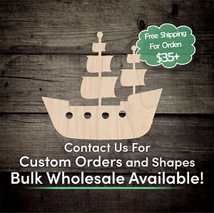 Pirate Ship Unfinished Wood Cutout Shape - Laser Cut DIY Craft Bulk Wholesale Pricing Engraved - Etsy