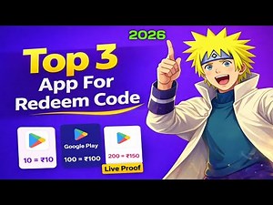 TOP 3 APPS FOR REDEEM CODE 2026 | FREE REDEEM CODE | FREE REDEEM CODE APP | GOOGLE PLAY REDEEM CODE