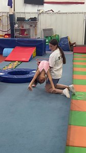 teaching Scarlett her back walk over! #gymnastics | ScarlettandTiania
