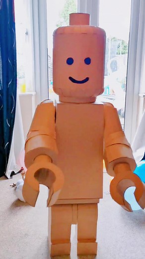 DIY Full Cardboard Lego Costume for Kids