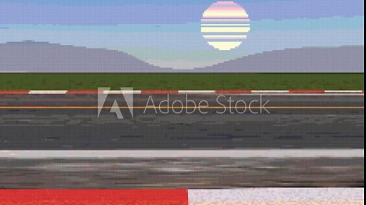 8 bit pixel road loop