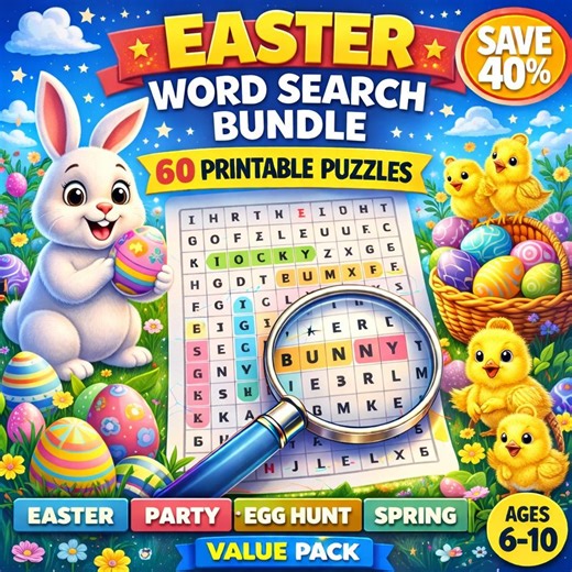 Easter Word Search Bundle – 60 Printable Puzzles (digital Download) - Etsy