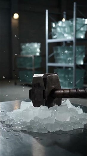 Giant Hammer vs Ice – Crystal Explosion! ❄️🔨💥#shortsviral #shortsvideo #crushing #ice #satisfying