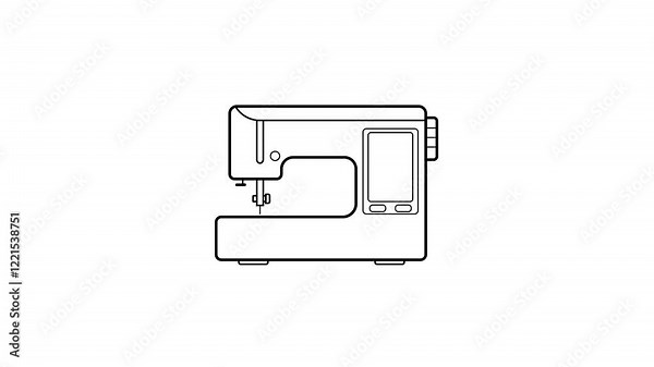 Embroidery Machine in Action. Needlework Animation. 4K Video animation motion of embroidery machine in action. The needle moves up and down, perfectly mimicking the intricate process of embroidery.