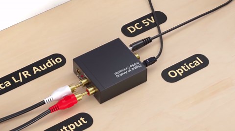 DA Converter Aluminum, 192KHz DAC Digital SPDIF Toslink to Analog Stereo Audio Converter with Optical Cable, R/L 3.5mm Jack, for PS3 PS4 Xbox HDTV Blu-ray Sky HD Apple TV