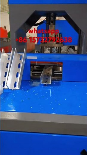 Single station hydraulic automatic feeding channel steel punching sawing machine, made in China.