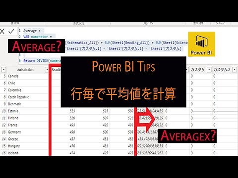 Power BI Tips！行毎で複数列の平均値を出す方法