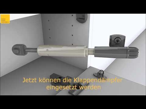 Nach unten öffnende Klappe mit Dämpfer bei einem Schrank nach Maß.wmv