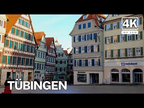 Walking in Tübingen, Germany, Picturesque and Beautiful German town 4K , Part 2