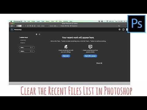 Photoshop - Remove the list of recent files