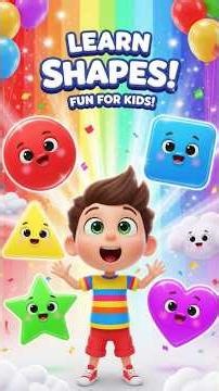 Learn Shapes for Kids 🔵🟥🔺| Circle Square Triangle Fun! #cartoon #youtubeshorts #shorts