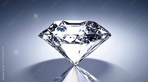 diamond on a plain background, sparkling and inimitable, represents eternal beauty and luxury.