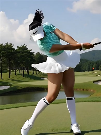 Beatiful Korean KLPGA Golfer 한국 프로 골퍼 티샷 #koreanbeauties #koreangolfer #koreangolferteeshot Beautiful Korean woman golfer making a perfect tee-shot broadcasted on TV