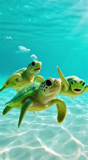 Adorable AI Turtles in Nature 🐢 Calm and Cute Moments