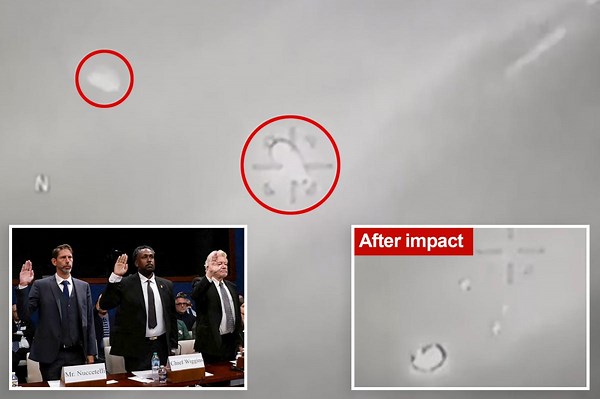 Shocking radar footage shows Hellfire missile fired by US military bounce off UFO over ocean