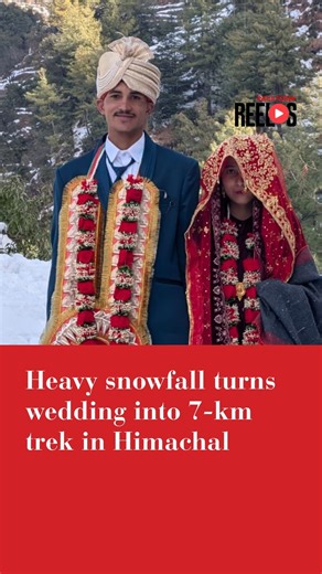 India Today | A wedding in Himachal Pradesh’s Mandi district became unforgettable after heavy snowfall forced the entire wedding party to walk through... | Instagram