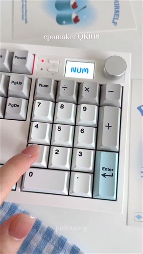 𝑝𝑖𝑛𝑘𝑥𝑥𝑖𝑛𝑦 on Instagram: "unboxing epomaker QK108 🩵🫧 a full-sized keyboard with screen & knob, tri mode connectivity and 8000mah battery ✨ i love the creamy typing sound! @epomakerkeyboard switch: epomaker wisteria switch #cute #keyboard #aesthetic #kawaii #aesthetic #asmr #epomaker #epomakerkeyboard #keyboards #typing #typingasmr #desksetup #keeb"