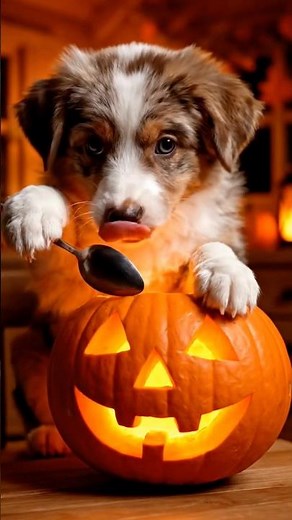 【AI犬】ハロウィンが待ち遠しい！A puppy eagerly waiting for Halloween #doglover #dog #ai生成 #わんこ #犬 #いぬ #shorts