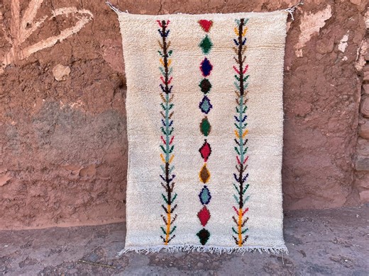 Azilal Custom Colored Handcrafted Trellis Moroccan Rug: Sheepskin Rugs for Living Room - Etsy