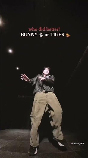 Who did better?🤔 BUNNY 🐇or TIGER 🐅🕺 #shorts #challenge #dance #bunny #tigershroff #kookie