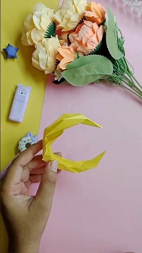 ✨ DIY Paper Moon Tutorial | Easy Origami Moon Decoration #shorts