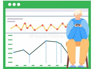 Guy Plays Video Games Near Activity Graph Poster. Young Man Gaming with Gamepad Controller Stock Illustration - Illustration of video, console: 204262428