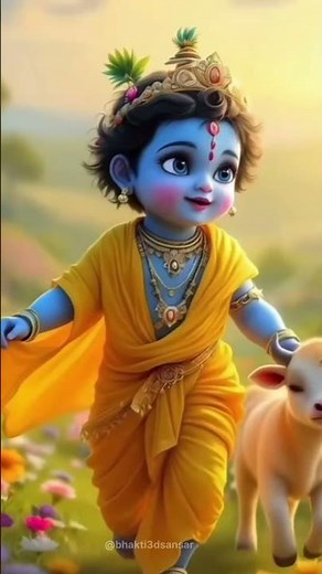 Little Krishna | 3D Animation | Cute Bal Krishna Leela #3danimation #krishna #krishnastatus #shorts
